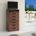 Ver imagem 1 de Cômoda Rack Multifuncional para Tv com 6 Gavetas Café