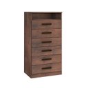 Ver imagem 2 de Cômoda Rack Multifuncional para Tv com 6 Gavetas Café