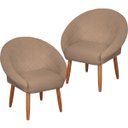Ver imagem 1 de Kit 2 Poltronas Resistente para Sala de Espera Tecido Veludo Confortável Reforçada