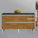 Ver imagem 1 de Balcão com Tampo MDF 2 Portas 3 Gavetas e Porta Condimentos Veneza Espresso Móveis