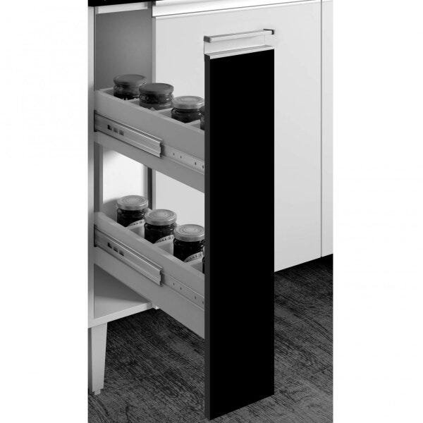 Balcão com Tampo MDF 2 Portas 3 Gavetas e Porta Condimentos Veneza Espresso Móveis - 6