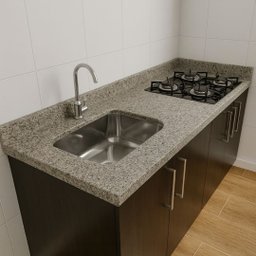 Pia Cozinha Granito Corumba 120cm C/parte Cooktop e Cuba Inox: Corumba - 2