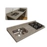 Pia Cozinha Granito Corumba 120cm C/parte Cooktop e Cuba Inox: Corumba - 1