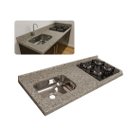 Ver imagem 1 de Pia Cozinha Granito Corumba 120cm c/Parte Cooktop e Cuba Inox: Corumba