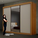 Ver imagem 7 de Guarda Roupa Casal Ripado 3 Portas de Correr 6 Gavetas com Espelho 100% MDF São Paulo