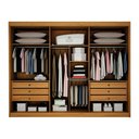 Ver imagem 4 de Guarda Roupa Casal Ripado 3 Portas de Correr 6 Gavetas com Espelho 100% MDF São Paulo