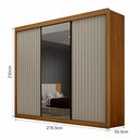 Ver imagem 3 de Guarda Roupa Casal Ripado 3 Portas de Correr 6 Gavetas com Espelho 100% MDF São Paulo