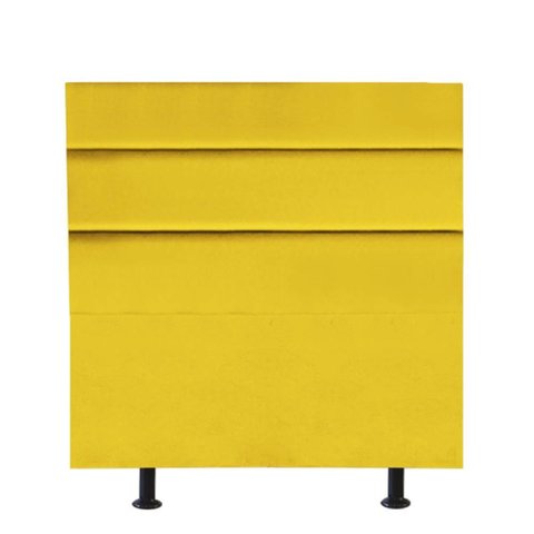 Cabeceira Estofada Cama Box Solteiro 90cm Argentina Suede Amarelo- Mabe Magazine