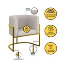 Ver imagem 3 de Kit 4 Cadeiras Poltrona Lua Corino Sala Quarto Gold Balaqui Cor:bege