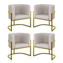 Ver imagem 1 de Kit 4 Cadeiras Poltrona Lua Corino Sala Quarto Gold Balaqui Cor:bege
