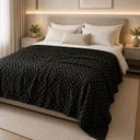 Ver imagem 4 de Cobertor Manta Fio de Ouro Casal 190x210 Toque Macio Luxo Decorativa Preto