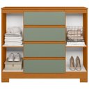 Ver imagem 3 de Cômoda Sapateira 2 Portas 4 Gavetas Multiuso