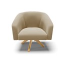 Ver imagem 3 de Kit 02 Poltronas Giratória Stella Suede Base Madeira MA30 - D’Rossi - Marrom Rato