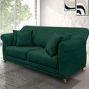 Ver imagem 5 de Sofá Decorativo 180cm 2 Lugares com 4 Almofadas Armstrong Veludo Verde Floresta - Gran Belo