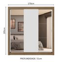 Ver imagem 4 de Guarda-roupa Casal 3 Portas de Correr com Espelhos 4 Gavetas Rustic/branco Sublime Plus Madesa