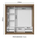 Ver imagem 5 de Guarda-roupa Casal 3 Portas de Correr com Espelhos 4 Gavetas Rustic/branco Sublime Plus Madesa
