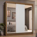 Ver imagem 1 de Guarda-roupa Casal 3 Portas de Correr com Espelhos 4 Gavetas Rustic/branco Sublime Plus Madesa