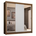 Ver imagem 3 de Guarda-roupa Casal 3 Portas de Correr com Espelhos 4 Gavetas Rustic/branco Sublime Plus Madesa