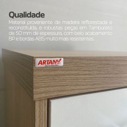 Balcão para Escritório Tamburato com Gavetas Ii | Artany:carvalho/branco - 13