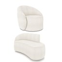 Ver imagem 1 de Sofá 2 Lugares Orgânico 140cm Morgan e Poltrona Lua Bouclê Off White D03 - D'Rossi