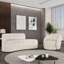 Ver imagem 2 de Sofá 2 Lugares Orgânico 140cm Morgan e Poltrona Lua Bouclê Off White D03 - D'Rossi