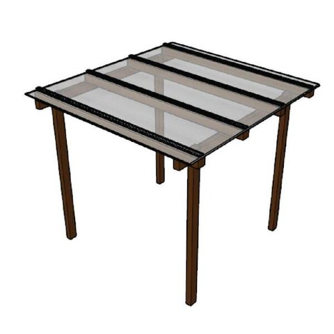 Cobertura Policarbonato Alveolar 2,00m x 3,00m - Cristal 6mm