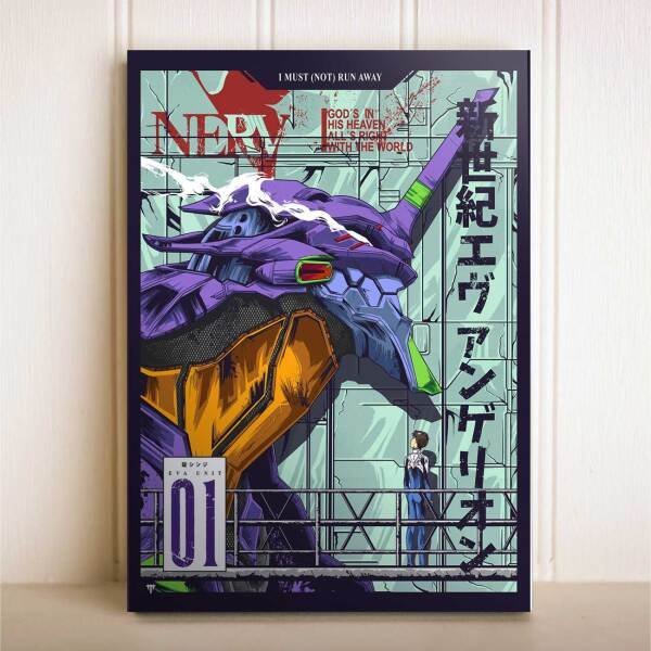 Kit 3 Placas Decorativas Anime Neon Genesis Evangelion EVA