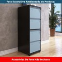 Ver imagem 6 de Armário de Arquivo Oficio 4 Gavetas Pandin 47cm (larg) Aço Preto C/ Frente Gaveta Azul Dali C/