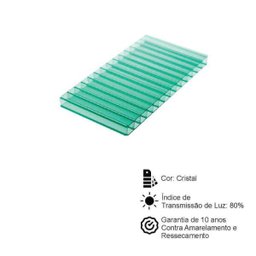 Cobertura Policarbonato Alveolar - 4,00m x 4,00m - Verde 6mm - 3