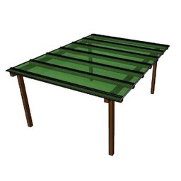 Cobertura Policarbonato Alveolar - 4,00m x 4,00m - Verde 6mm - 1