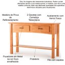 Ver imagem 5 de Aparador e Mesa de Centro 100% Madeira para Sala Bella Carvalho Fosco