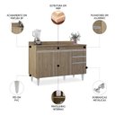 Ver imagem 3 de Balcão de Cozinha para Pia com Tampo 120cm Michigan Castanho - Lumil