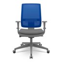 Ver imagem 1 de Cadeira Brizza Diretor Grafite Tela Azul Assento Poliester Cinza Autocompensador Piramidal - 66163