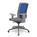 Ver imagem 2 de Cadeira Brizza Diretor Grafite Tela Azul Assento Poliester Cinza Autocompensador Piramidal - 66163
