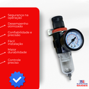 Ver imagem 6 de Filtro Regulador Ar Compressor 1/4 C Manômetro e Suport Ss3