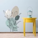 Ver imagem 1 de Adesivo de Parede Flor Galhos Verde Água Bege Marrom Decorativo