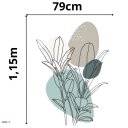 Ver imagem 2 de Adesivo de Parede Flor Galhos Verde Água Bege Marrom Decorativo