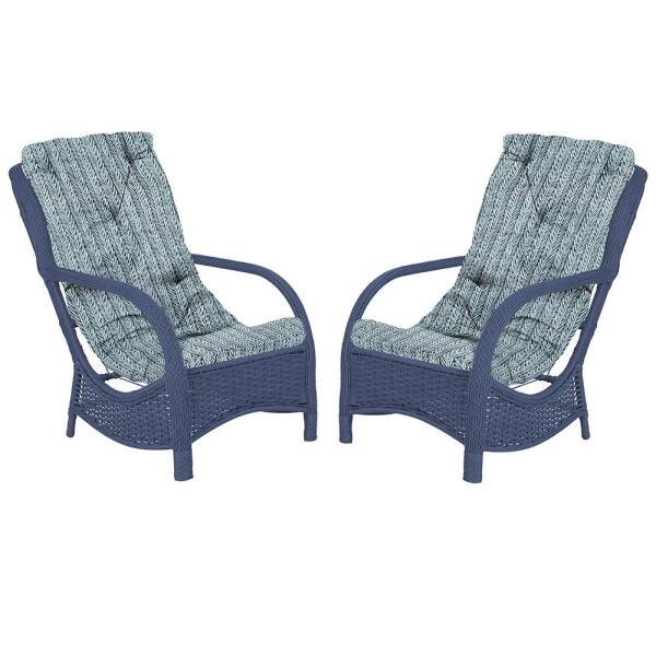 Poltronas Área Externa Jardim Varanda Descanso Alumínio 2Un Vime Confort Azul Dark Estonado A31 - 1