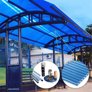 Cobertura Policarbonato Alveolar 6,00m x 2,00m - Azul 6mm