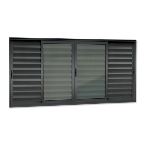Veneziana Alumínio Elite 6 Folhas Moveis 100 x 120 V.Liso Preto Brimak