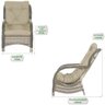 Poltronas Descanso para Área Externa Jardim Varanda em Alumínio e Vime 2Un Confort Capuccino A11 - 2
