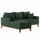 Ver imagem 3 de Sofá Beny com Chaise Esquerda, 3 Lugares, Estofado em Linho, Base em Madeira, 1,40x2,00m.