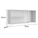 Ver imagem 4 de Armário Aéreo p/ Cozinha Evidence 7009 3 Portas c/ Vidro 120cm Branco - Bertolini