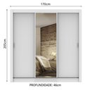 Ver imagem 4 de Guarda Roupa Casal Madesa Lyon 3 Portas de Correr com Espelho 2 Gavetas