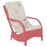 Poltrona Varanda Área Externa Jardim Alumínio Fibra Sintética 1Un Confort Vermelho Estonado A26 - 1