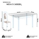 Ver imagem 3 de Conjunto de Mesa Tubular com 6 Cadeiras Lara Branco/Arabesco