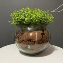 Ver imagem 1 de Arranjo Artificial Centro De Mesa Completo Vaso Vidro