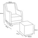 Ver imagem 6 de Poltrona Amamentação Aquila Plus com Puff Boucle Azul Claro - Fratello