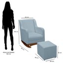 Ver imagem 5 de Poltrona Amamentação Aquila Plus com Puff Boucle Azul Claro - Fratello