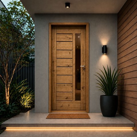 Folha de Porta de Madeira 210x82cm Bbv Eco Uniportas Marrom